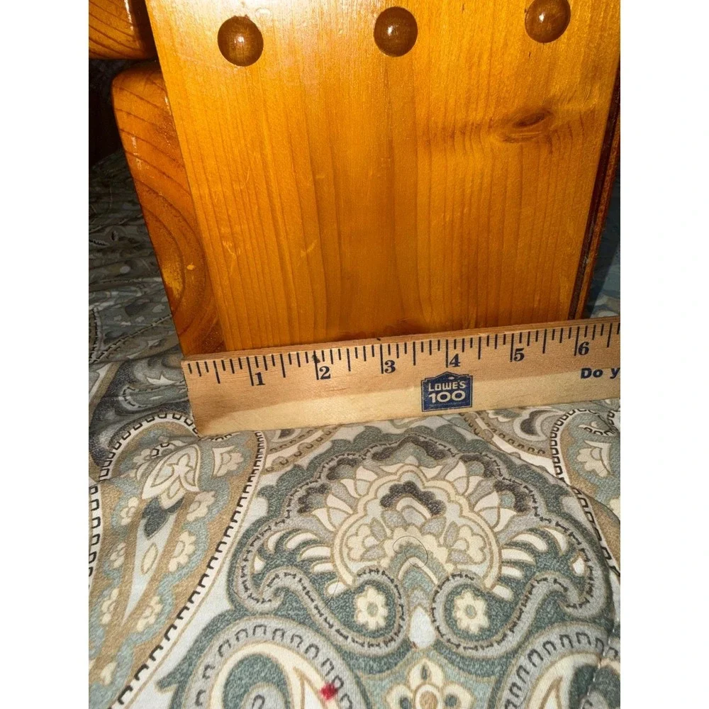 Vintage Hand Painted Wood Jewelry Box Tissue Holder Combo Floral Rose 2 Drawer